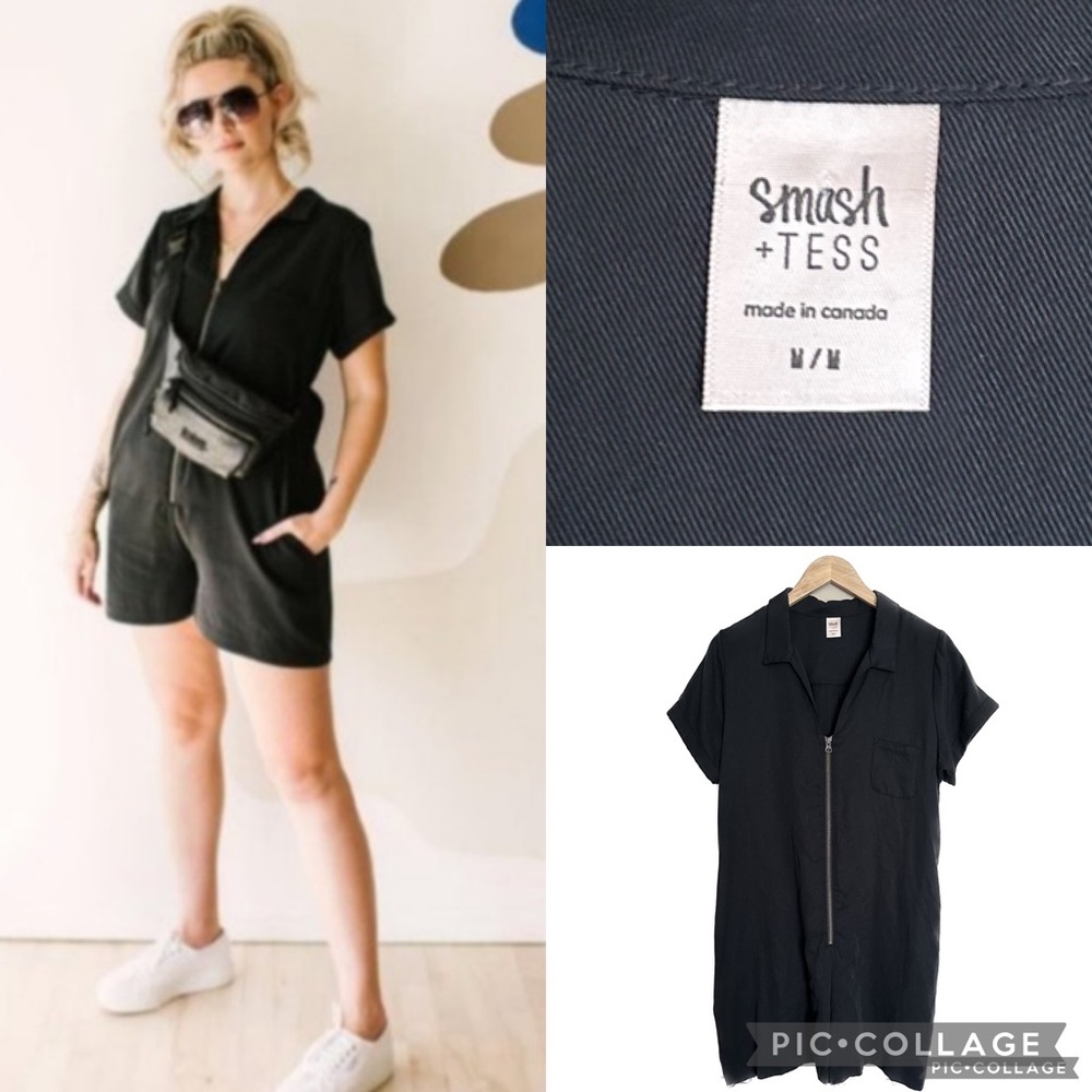 Smash + Tess The Shorty coveralls shortalls, romper Medium black